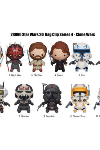 Star Wars Clone Wars 3D PVC Bag Clips  Series 4 Display (24)