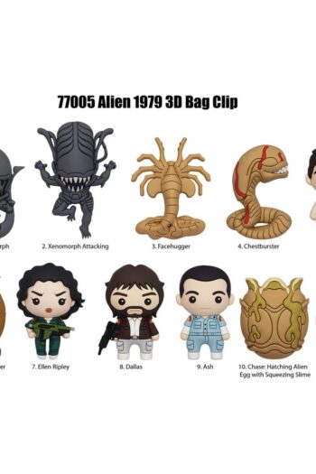 Alien 3D PVC Bag Clips  Series 1 Display (24)