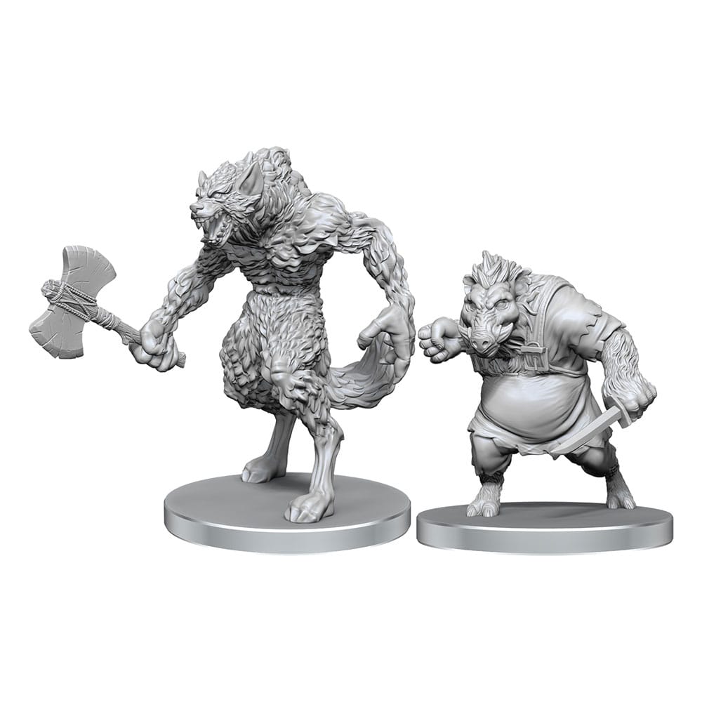 x_wiz97583 Pathfinder Deep Cuts Unpainted Miniatures Werewolf & Wereboar - immagine 1