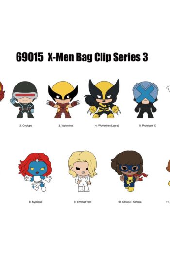 Marvel 3D Foam Bag Clips X-men Classic Series 3 Display (24)