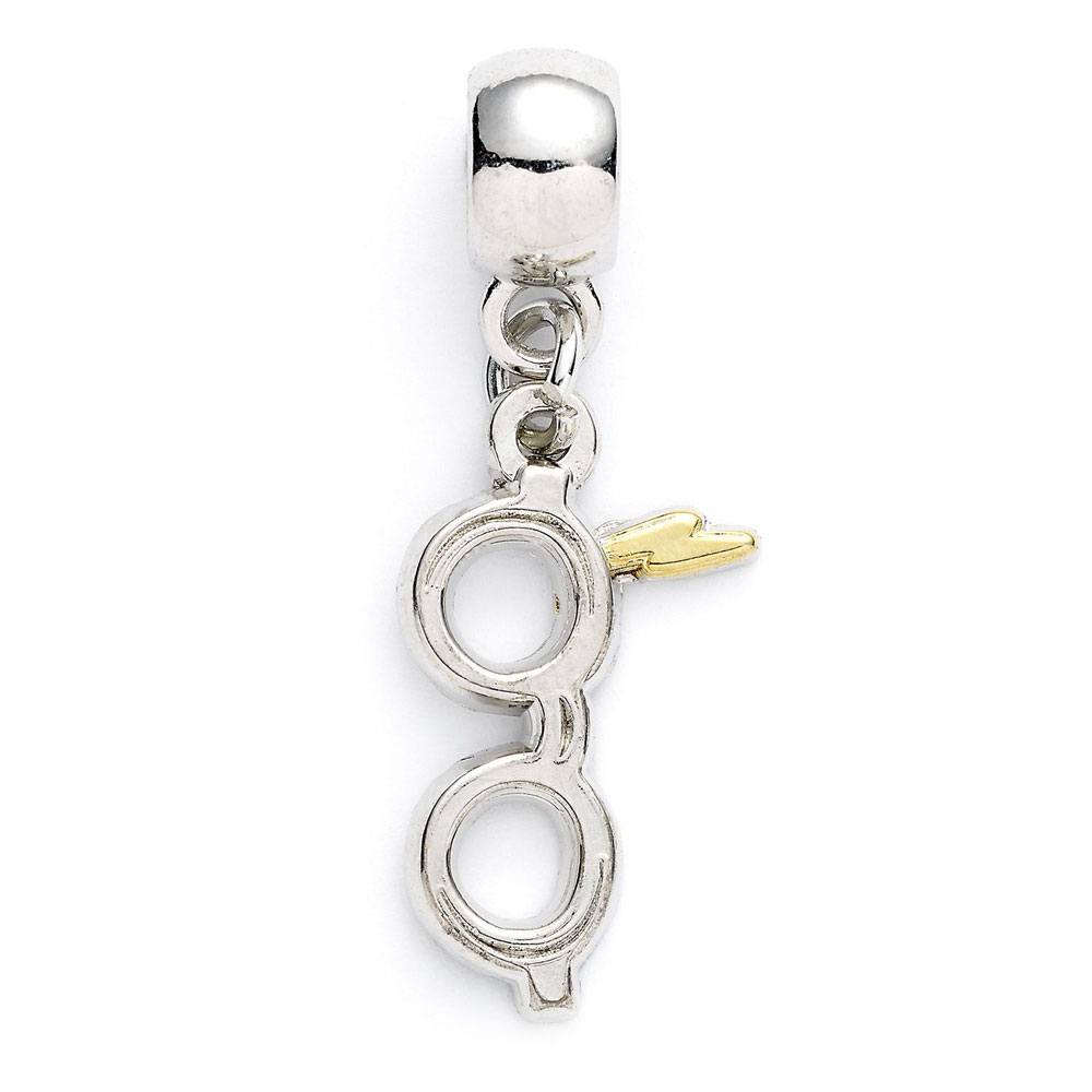 x_crthp0176 Harry Potter Charm Lightning Bolt with Glasses (silver plated) - immagine 1