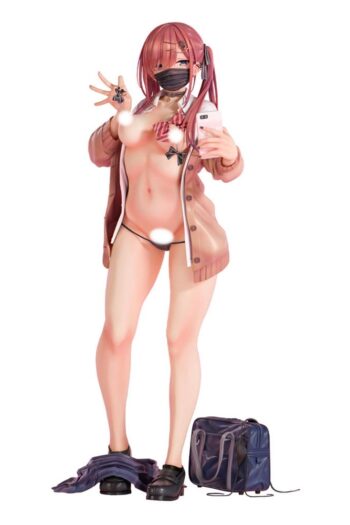 Original Character PVC Statue 1/5 Red-Haired Gyaru-Chan Mask Ver. Illustration by Nanamakura 29 cm