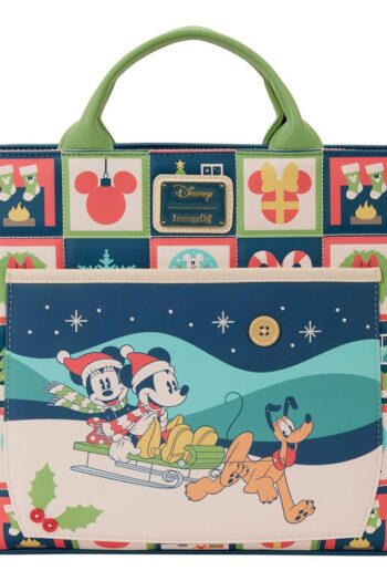 Disney by Loungefly Canvas Tote Bag Mickey and Minnie Holiday