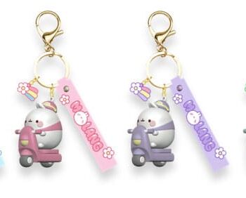 Molang Scooter Series Keychain with Hand Strap Display (12)