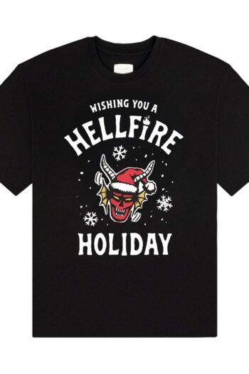 Stranger Things T-Shirt Wishing You A Hellfire Holiday Size M
