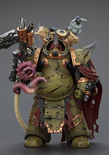 Warhammer 40k Action Figure 1/18 Death Guard Deathshroud Terminator 2 with Manreaper and Plaguespurter Gauntlet 14 cm