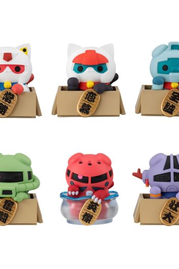 Mobile Suit Gundam Mega Cat Project Trading Figure 6-Pack Cats Luckycat 6 cm Blind Box (with gift)