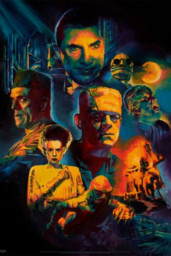 Universal Monsters Art Print Collage by Chris Valentine 61 x 46 cm - unframed