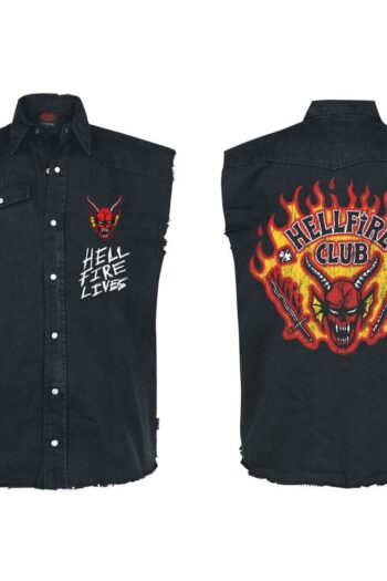 Stranger Things Work Shirt Hellfire Distressed Size XL