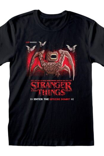 Stranger Things T-Shirt 8 Bit Upside Down Size L