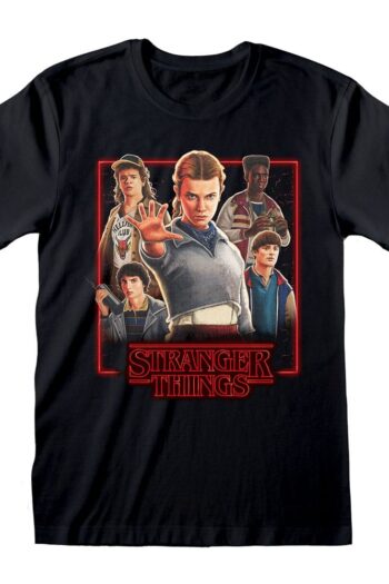 Stranger Things T-Shirt Characters in Glowing Box Size M