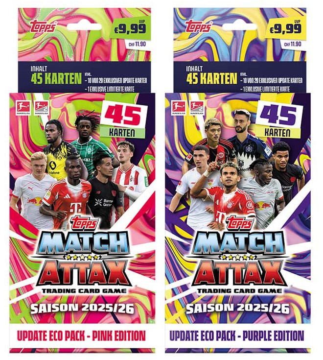 x_topp076747 Bundesliga Match Attax Trading Cards 2025/26 Update Eco Pack - immagine 1