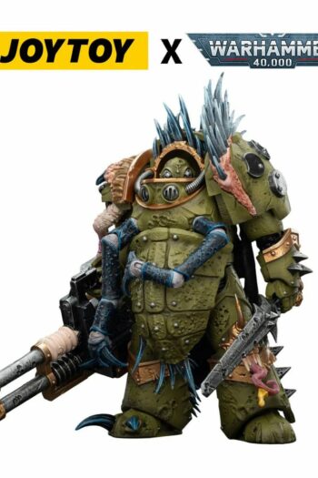 Warhammer 40,000 Action Figure Death Guard Blightlord Terminator 1 with Reaper Autocannon and Bubotic Blades 14 cm