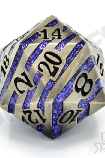 CritStones metal Dice D20 Engraved Elder 3 cm