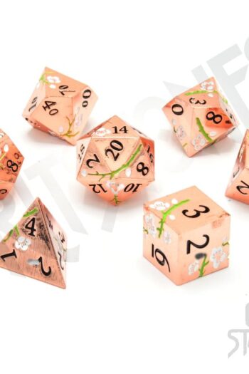 CritStones Metal Dice Set Pink Blossom (7)