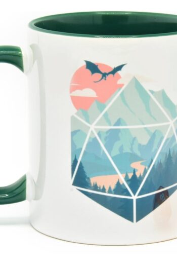 Glassstaff Gift Set Mug & Dice D20 A D20 Scene