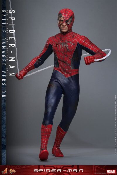 Spider-Man Movie Masterpiece Action Figure 1/6 Spider-Man (Battle Damaged Version) 30 cm by Hot Toys - immagine 4