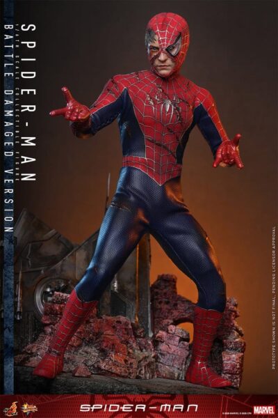 Spider-Man Movie Masterpiece Action Figure 1/6 Spider-Man (Battle Damaged Version) 30 cm by Hot Toys - immagine 7