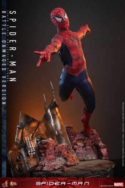 Spider-Man Movie Masterpiece Action Figure 1/6 Spider-Man (Battle Damaged Version) 30 cm by Hot Toys - immagine 9