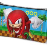Sonic - The Hedgehog Triple Pencil case SEGA Knuckles Run Multicolour