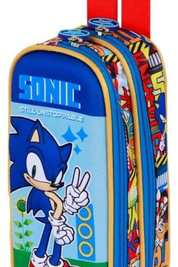Sonic - The Hedgehog 3D Double Pencil case SEGA Unstoppable Blue