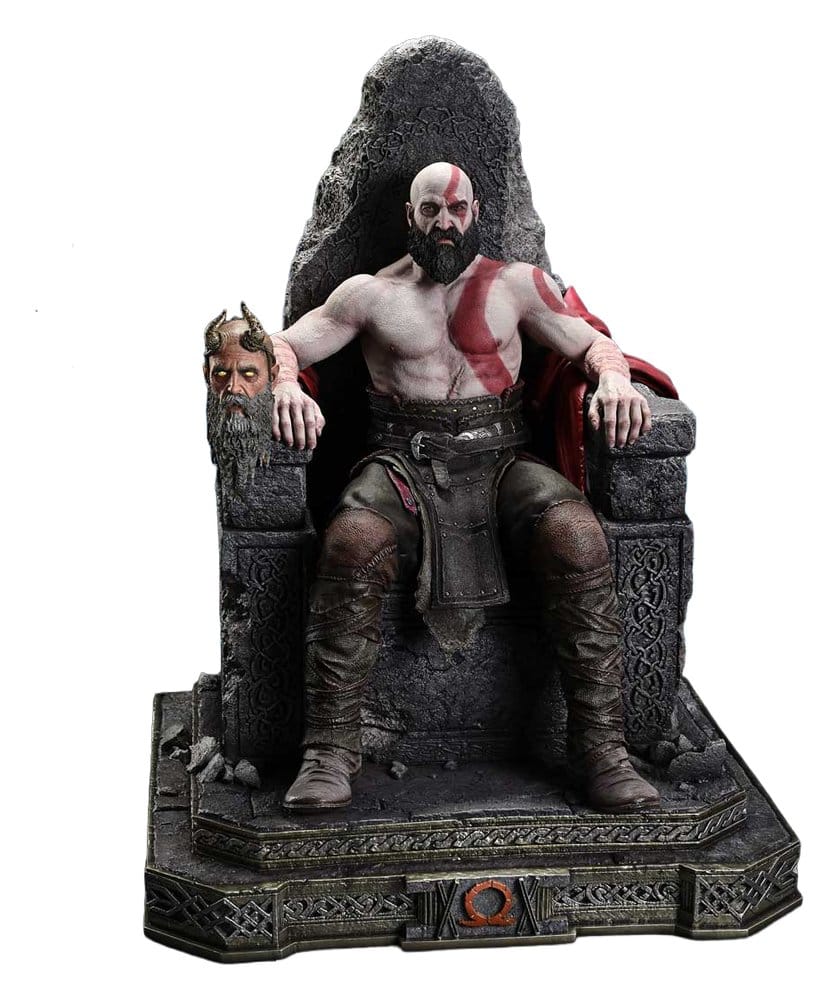 x_p1stlcgow-01 Throne Legacy God of War Series Statue 1/3 Ragnarok Master Thyself Kratos 67 cm - immagine 1