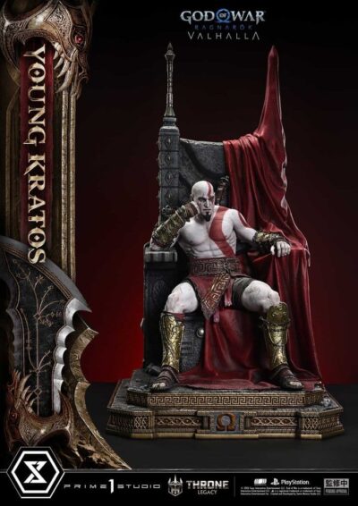 Throne Legacy God of War Series Statue 1/3 Ragnarok Young Thyself Kratos 91 cm by Prime 1 - immagine 6