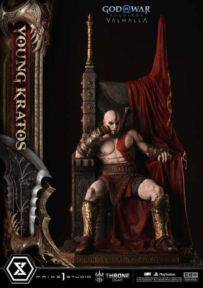 Throne Legacy God of War Series Statue 1/3 Ragnarok Young Thyself Kratos 91 cm by Prime 1 - immagine 8