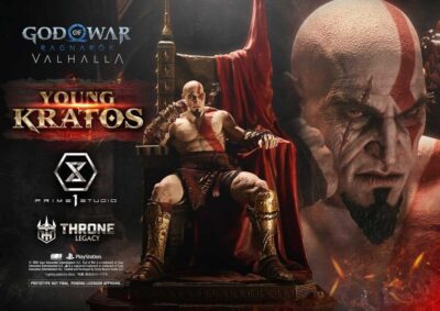 Throne Legacy God of War Series Statue 1/3 Ragnarok Young Thyself Kratos Bonus Version 91 cm by Prime 1 - immagine 2
