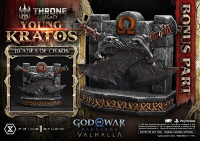 Throne Legacy God of War Series Statue 1/3 Ragnarok Young Thyself Kratos Bonus Version 91 cm by Prime 1 - immagine 3
