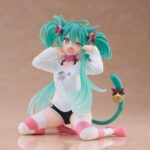 Hatsune Miku PVC Statue Desktop Cute Figure Hatsune Miku Cat Ear T-Shirt Ver. 13 cm