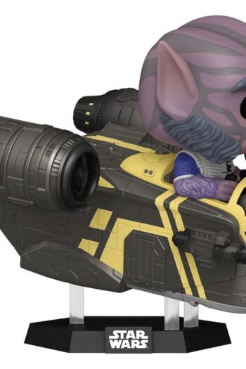 Star Wars: The Mandalorian and Grogu POP! Rides Deluxe Vinyl Bobblehead Figure Zeb Orrelios in the Razor Crest 9 cm