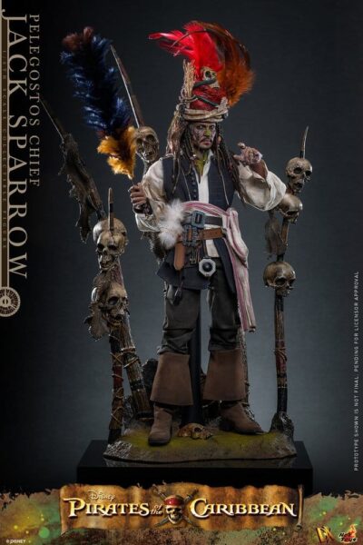 Pirates of the Caribbean: Dead Man's Chest Action DX Figure 1/6 Pelegostos Chief Jack Sparrow 30 cm by Hot Toys - immagine 4