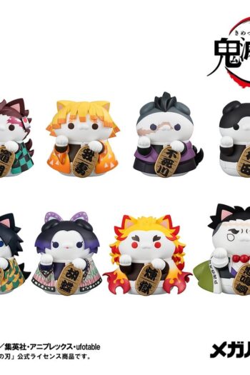 Demon Slayer: Kimetsu no Yaiba Mega Cat Project Trading Figure Fortune Cats Ver. 01 7 cm Blind Box Assortment (8)