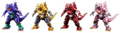 Godzilla x Evangelion Gekizou Series Statues 4-Pack Type-3 Kiryu Eva colour Ver. Metallic color Limited Ver. 9 cm - immagine 1