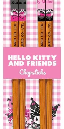 Sanrio Pink Black Party Series Chopsticks Hello Kitty Kimono