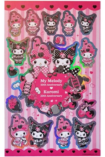 Sanrio Pink Black Party Series Sticker Pack Kuromi & My Melody