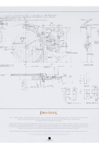 Lord of the Rings Blueprint Art Print The Grey Havens 59 x 42 cm