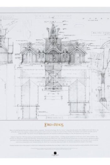 Lord of the Rings Blueprint Art Print The Stable of Edoras 59 x 42 cm