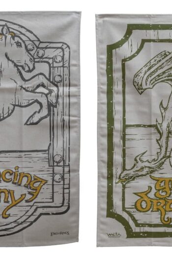 Lord of the Rings Tea Towel 2-Pack Green Dragon & Prancing Pony 69 cm