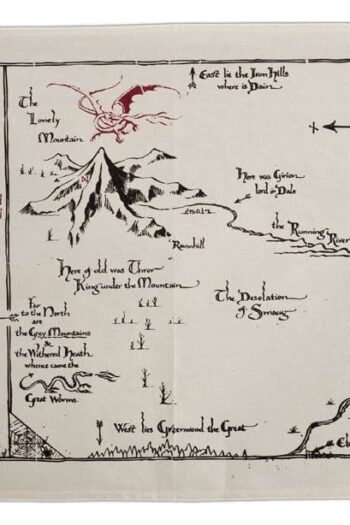 The Hobbit Tea Towel Thorins Map 72 cm