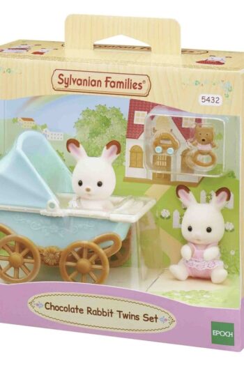 Sylvanian Families: Chocolate Rabbit Twins with Stroller Set