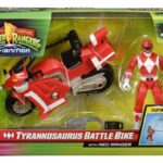 Mighty Morphin Power Rangers Battle Bike Vehicle Tyrannosaurus Rex with Red Ranger 18 cm