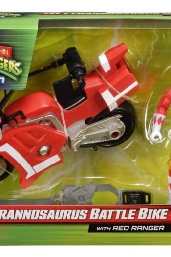 Mighty Morphin Power Rangers Battle Bike Vehicle Tyrannosaurus Rex with Red Ranger 18 cm