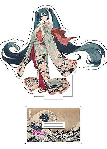 Hatsune Miku x Katsushika Hokusai iXima Die-Cut Acrylic Stand The Great Wave off Kanagawa (Kimono) 10 cm (5)