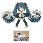 Hatsune Miku x Katsushika Hokusai iXima Die-Cut Acrylic Stand The Great Wave off Kanagawa (Chibi) 10 cm (5)