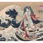 Hatsune Miku x Katsushika Hokusai iXima Postcard The Great Wave off Kanagawa (Kimono) (10)