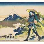 Hatsune Miku x Katsushika Hokusai iXima Postcard Inume Pass in Kai Province (10)