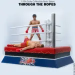Rocky Over Drago Through The Ropes 1/10 Statue Sylvester Stallone