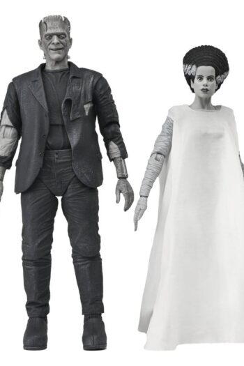 Universal Monsters 2-Pack Action Figure Bride of Frankenstein 90th Anniversary The Monster & His Mate (B&W) 18 cm